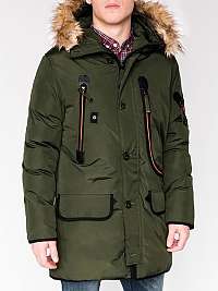 Zelená zimná bunda s kapucňou c369