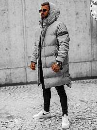 Zimná dlhá bunda v šedej farbe O/M799