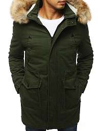 Zimná zelená bunda s kapucňou