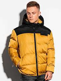 Žltá zimná bunda v štýlovom prevedení C458