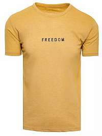 Žlté bavlnené tričko s nápisom Freedom