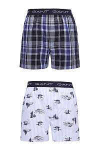 SPODNÁ BIELIZEŇ GANT 2-P BOX SHORTS FISHING PRINT/CHECK