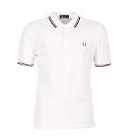 Fred Perry  Polokošele s krátkym rukávom SLIM FIT TWIN TIPPED  Biela