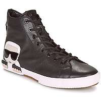 Karl Lagerfeld  Členkové tenisky KAMPUS MID CUT BOOT LTHR  Čierna