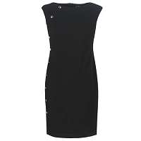 Lauren Ralph Lauren  Krátke šaty BUTTON-TRIM CREPE DRESS  Čierna