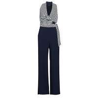 Lauren Ralph Lauren  Módne overaly STRIPED JERSEY JUMPSUIT  Modrá