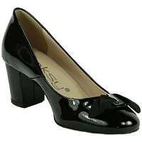 Oleksy  DÁMSKE ČIERNE KOŽENÉ LAKOVANÉ LODIČKY CORNIE  Čierna