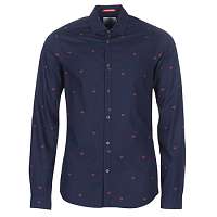 Scotch   Soda  Košele s dlhým rukávom SLIM FIT CRISPY L/S SHIRT WITH PRINTS  Biela