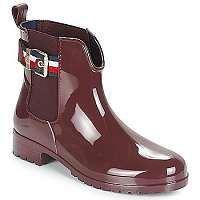 Tommy Hilfiger  Čižmy do dažďa CORPORATE BELT RAIN BOOT  Červená