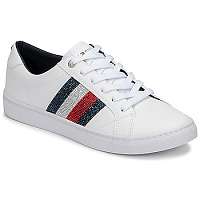Tommy Hilfiger  Nízke tenisky CRYSTAL LEATHER CASUAL SNEAKER  Biela