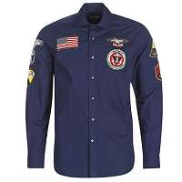 U.S Polo Assn.  Košele s dlhým rukávom PATCH SHIRT FC  Modrá