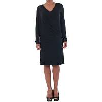 Vero Moda  10191364 VMNAOMI L/S WRAP SHORT DRESS D2-1 BLACK  Čierna