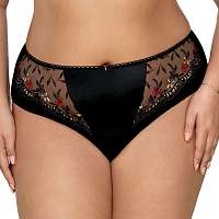 Avalingerie Nohavičky Black Flower klasické ČIERNA L