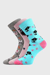 BOMA 3 PACK dievčenských ponožiek Lovely farebná-38