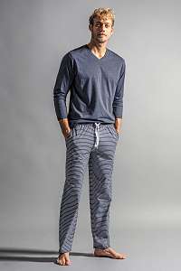 CECEBA Pánske pyžamové nohavice Melange modrá L