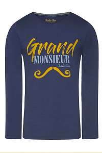 Charlie Choe Pánske tričko na spanie Grand Monsieur modrá XL