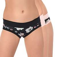 Cornette 3 pack dievčenských nohavičiek Flowery modro-ružová 158/164