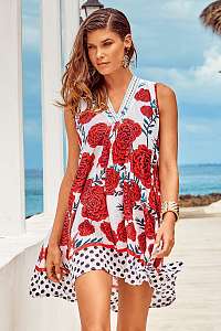 David Beachwear Plážové šaty Itaca red farebná L