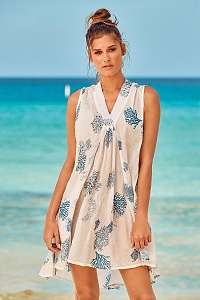 David Beachwear Plážové šaty Itaca White bielo-modrá XL
