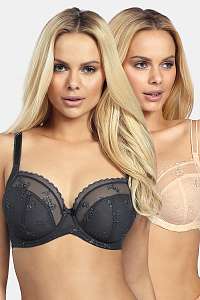 Dorina 2 PACK nevystužených podprseniek Zara I sivo-oranžová 70/D