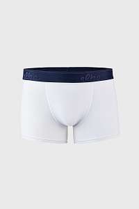 ELKA LOUNGE Biele boxerky Elka LOUNGE s modrou gumou biela S