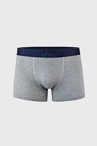 ELKA LOUNGE Sivé boxerky Elka LOUNGE s modrou gumou šedá L