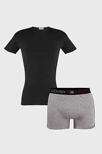 Enrico Coveri Komplet trička a boxeriek Robbie šedá M