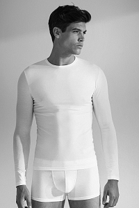 Enrico Coveri Pánske tričko s dlhým rukávom E.Coveri 1014 biela L