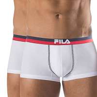 Fila 2 pack bielych boxeriek s červeno-modrou gumou FILA biela S