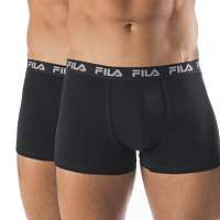 Fila 2 pack čiernych boxeriek s čiernou gumou FILA ČIERNA M