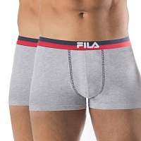 Fila 2 pack sivých boxeriek s červeno-modrou gumou FILA šedá XL