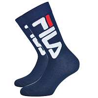 Fila 2 pack tmavomodrých vysokých ponožiek FILA modrá-42