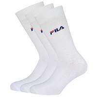 Fila 3 pack bielych tenkých vysokých ponožiek FILA biela-42