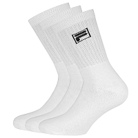 Fila 3 pack bielych vysokých ponožiek s logom FILA biela-46