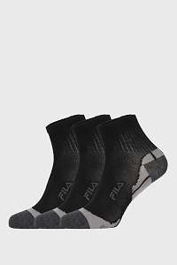 FILA 3 PACK čiernych ponožiek FILA Multisport ČIERNA-42