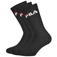 Fila 3 pack čiernych vysokých ponožiek s logom FILA ČIERNA-38