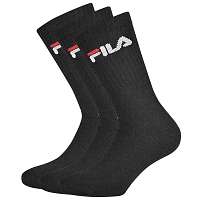 Fila 3 pack čiernych vysokých ponožiek s logom FILA ČIERNA-38