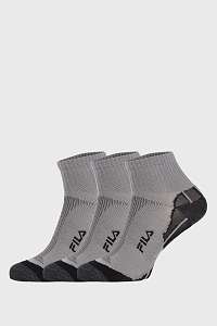 FILA 3 PACK sivých ponožiek FILA Multisport šedá-38