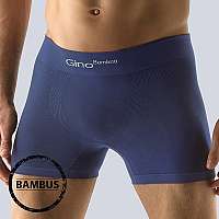 GINO Boxerky Bamboo dlhšia nohavička Blue modrá S/M