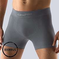GINO Boxerky Bamboo dlhšia nohavička Grey tmavosivá L/XL