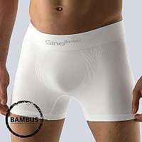 GINO Boxerky Bamboo dlhšia nohavička White biela L/XL
