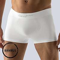 GINO Boxerky Bamboo krátka nohavička White biela L/XL