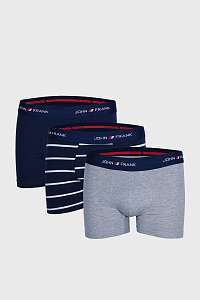 John Frank 3 PACK modro-sivých boxeriek Parker farebná S