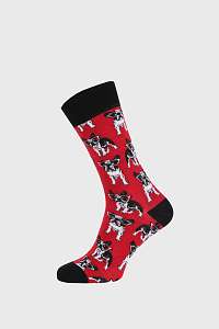 John Frank Červené ponožky Bulldog červená-45