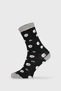John Frank Dámske ponožky BlackWhite čierne farebná-40