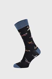 John Frank Tmavomodré ponožky Aircraft farebná-45