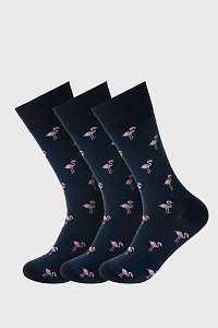 John Frank Tmavomodré ponožky Flamingo tm.modrá-45