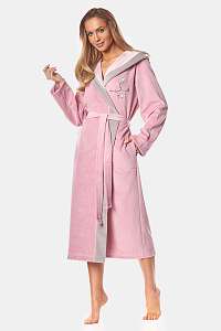 L -  L Dámsky bavlnený župan May powder pinky ružová L