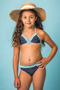 Lentiggini a Mila Swimwear Dievčenské dvojdielne plavky Natalie modrá 116