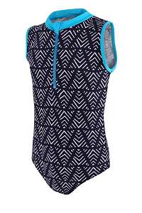 Lentiggini a Mila Swimwear Dievčenské jednodielne plavky Patricie modro-biela 128